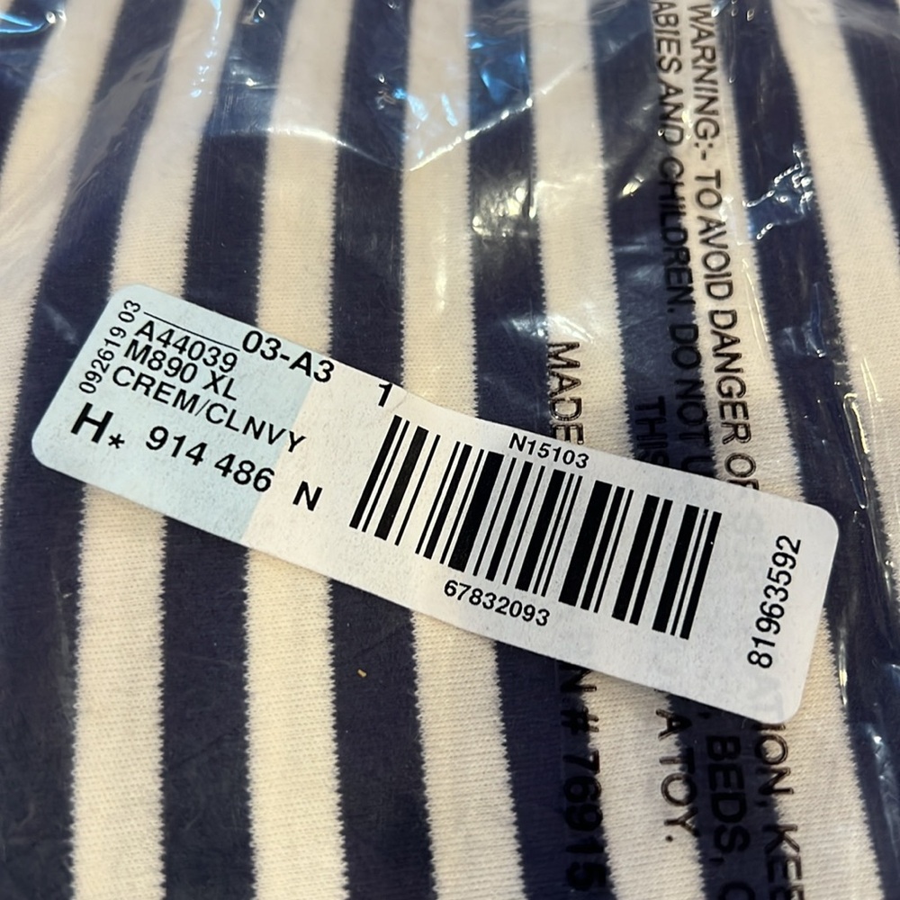 Appleseed's Women Navy and Cream Striped Long Sleeve Tee - Picture 7 of 7